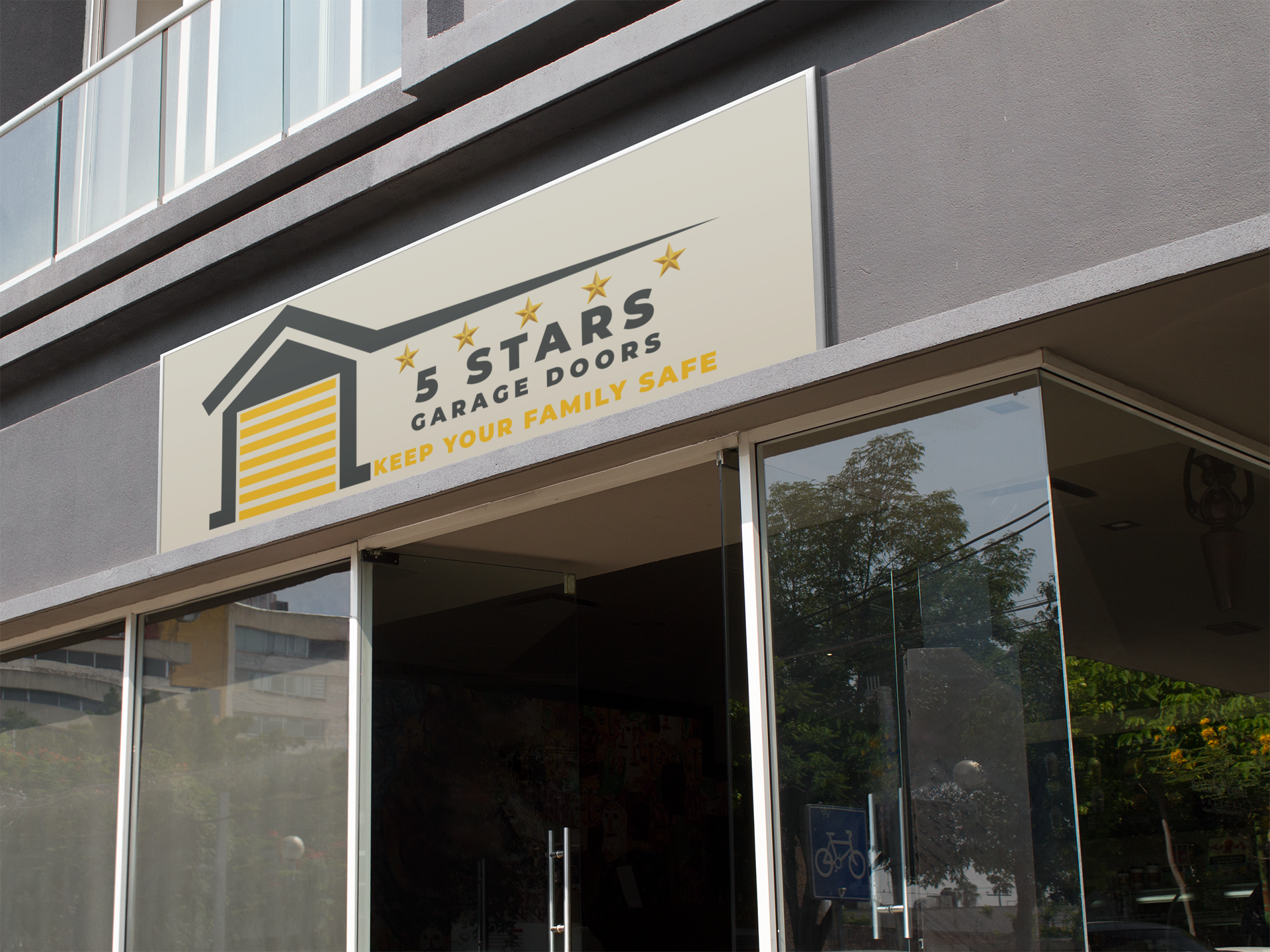 logo for 5 stars garage doors
